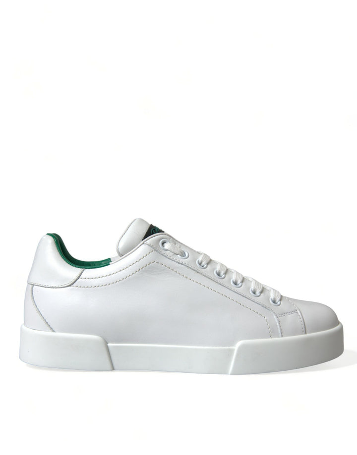 Zapatillas Dolce & Gabbana Portofino de cuero blanco y verde