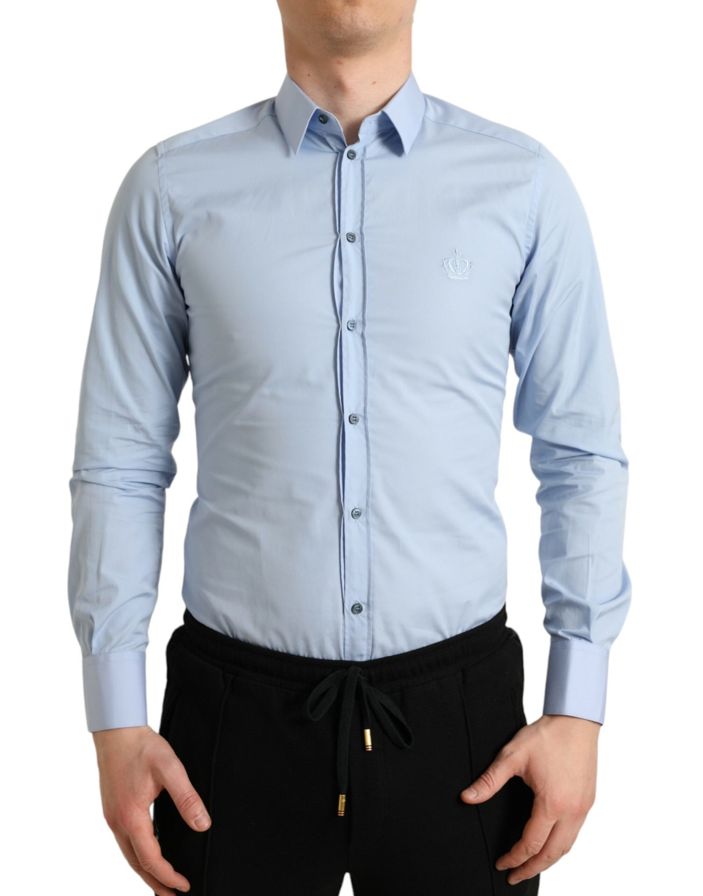 Chemise habillée Dolce & Gabbana en coton bleu ciel pour homme