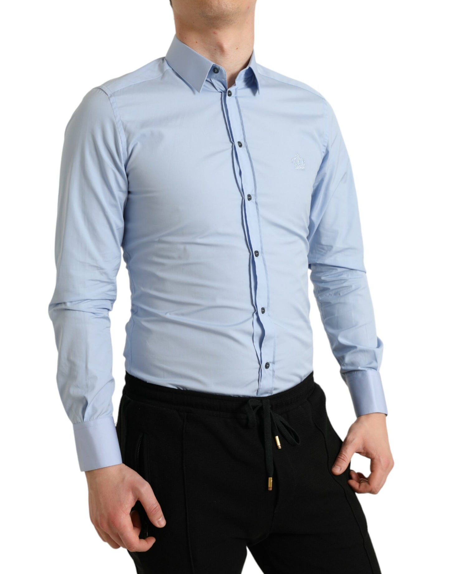 Chemise habillée Dolce & Gabbana en coton bleu ciel pour homme