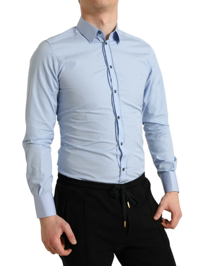 Chemise habillée Dolce & Gabbana en coton bleu ciel pour homme