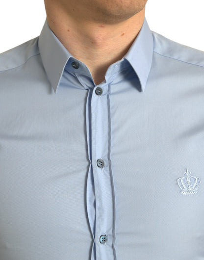 Chemise habillée Dolce & Gabbana en coton bleu ciel pour homme