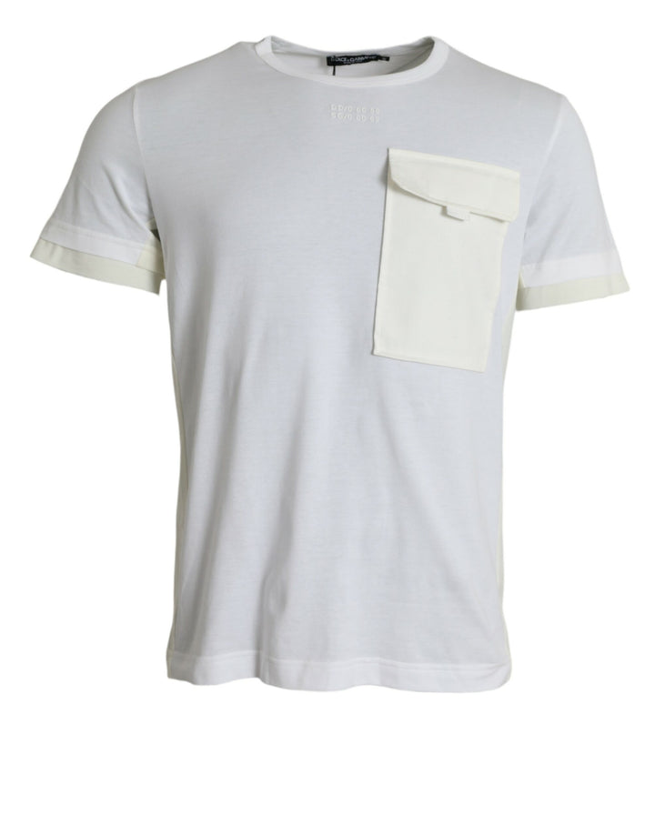 T-shirt Dolce & Gabbana en coton blanc à manches courtes et poche