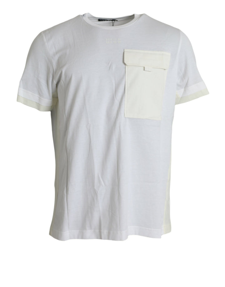 T-shirt Dolce & Gabbana en coton blanc à manches courtes et poche