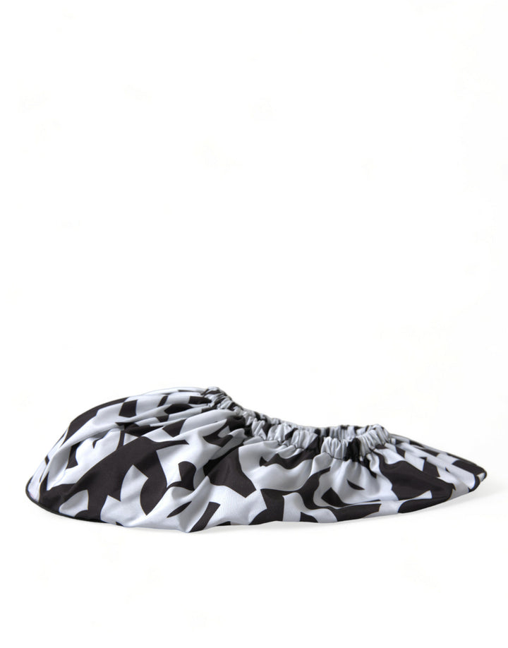 Zapatos planos sin cordones de nailon con estampado del logo en blanco de Dolce & Gabbana