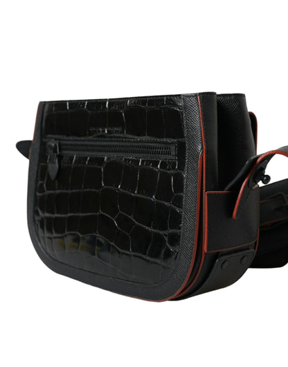 Balenciaga Black Exotic Leather Shoulder Crossbody Camera Bag