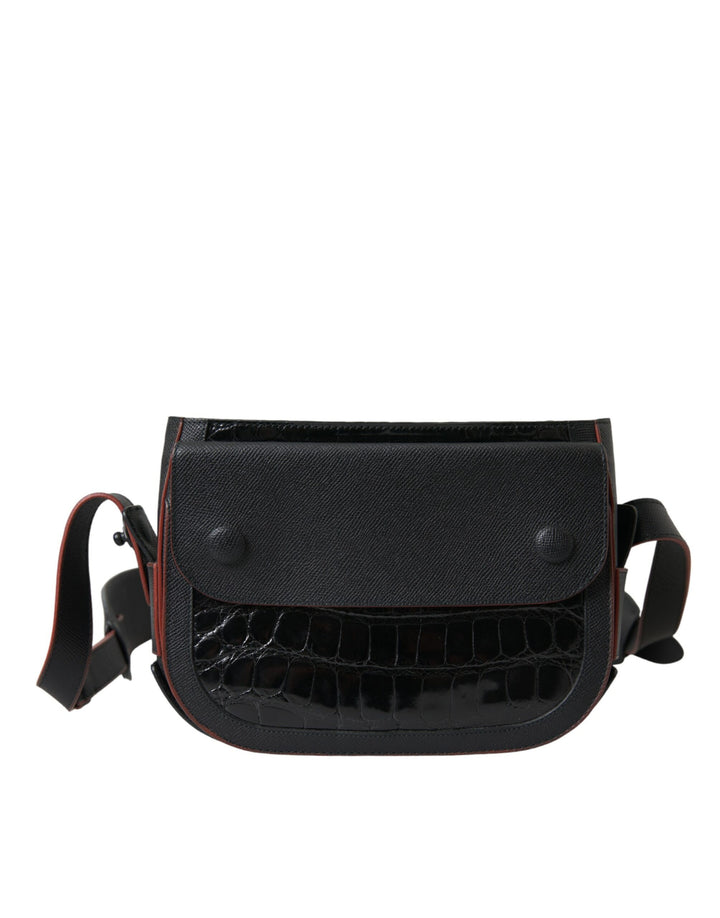Balenciaga Black Exotic Leather Shoulder Crossbody Camera Bag