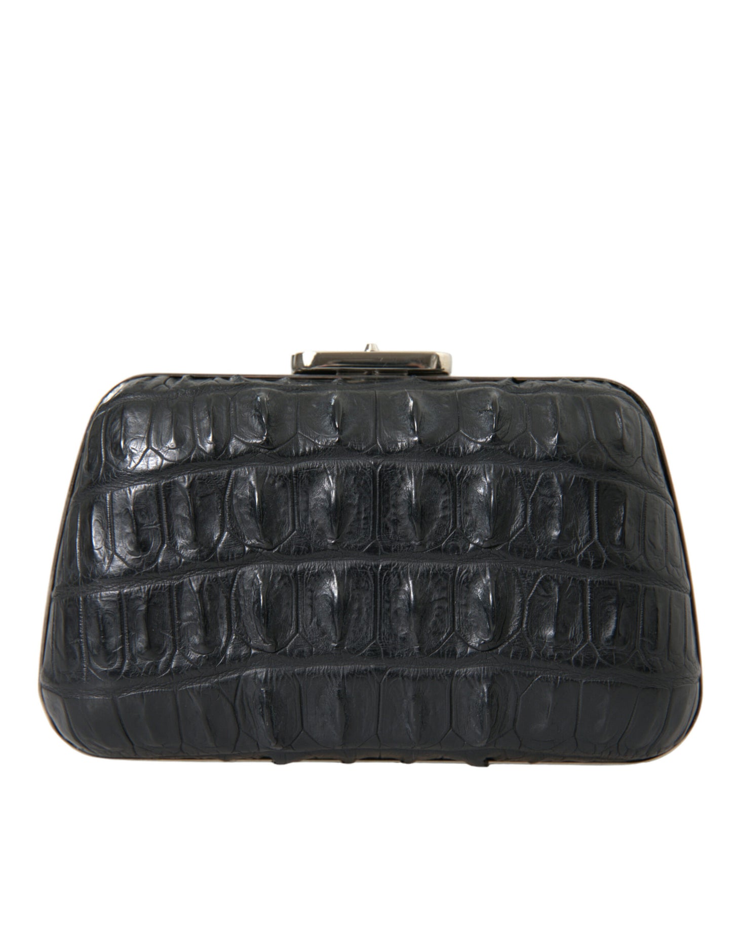 Bolso de mano Balenciaga Box Clutch en cuero negro de piel exótica para llevar al hombro o cruzado
