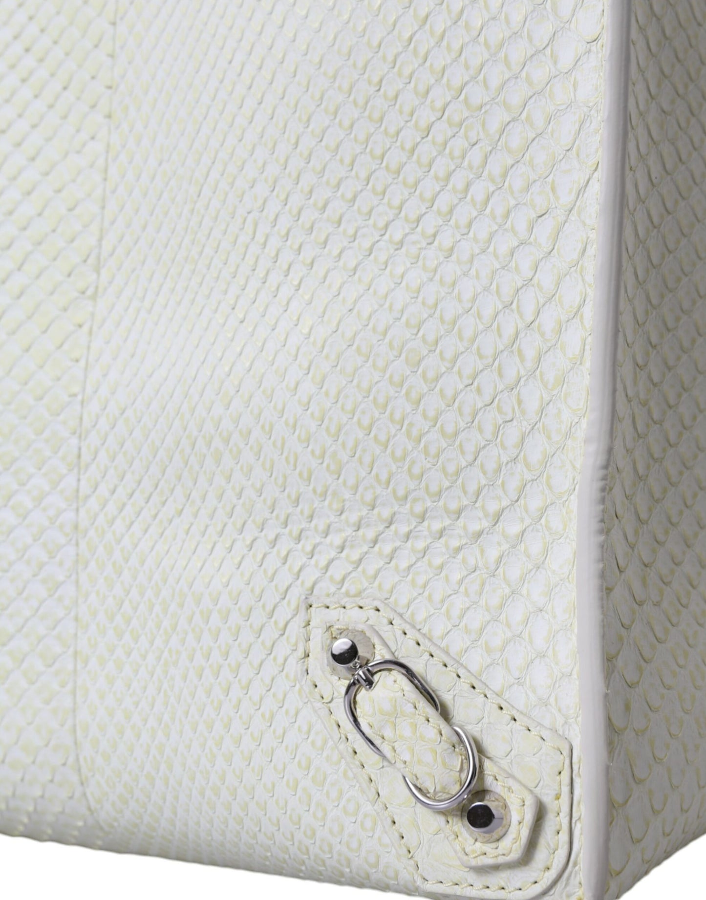 Sac cabas Balenciaga PAPIER en cuir exotique blanc et jaune