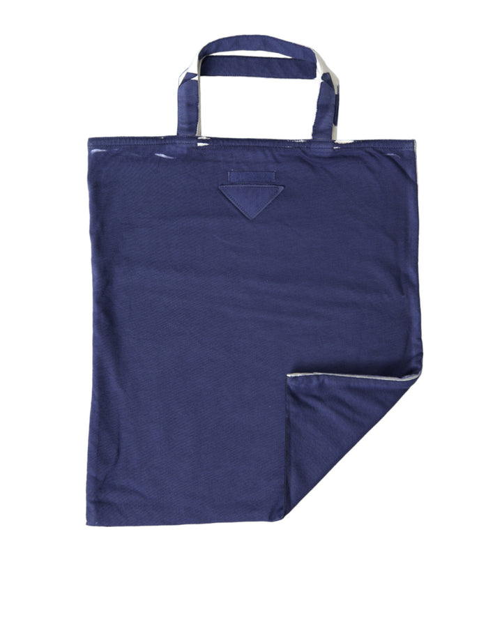 Sac shopping Prada en jersey bleu avec logo