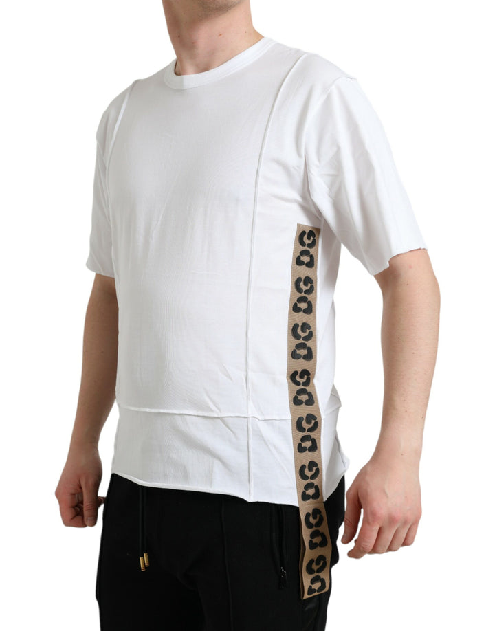 T-shirt Dolce & Gabbana blanc col rond manches courtes avec logo