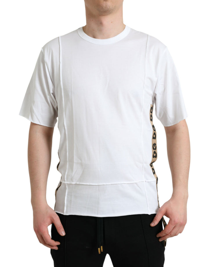 T-shirt Dolce & Gabbana blanc col rond manches courtes avec logo