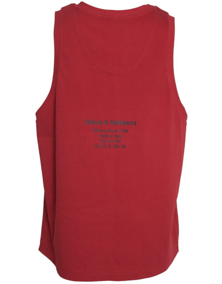 Débardeur Dolce & Gabbana imprimé léopard rouge sans manches