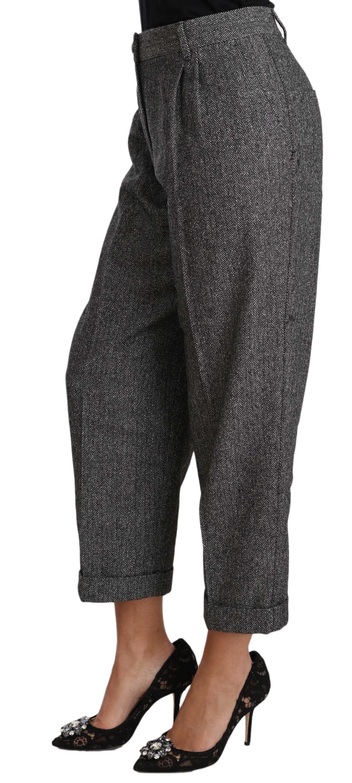Pantalon court plissé Dolce & Gabbana en laine grise