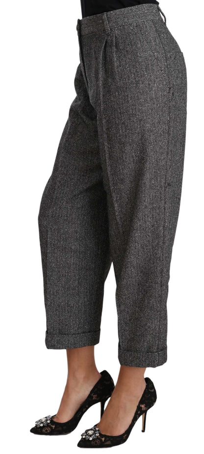 Pantalon court plissé Dolce & Gabbana en laine grise