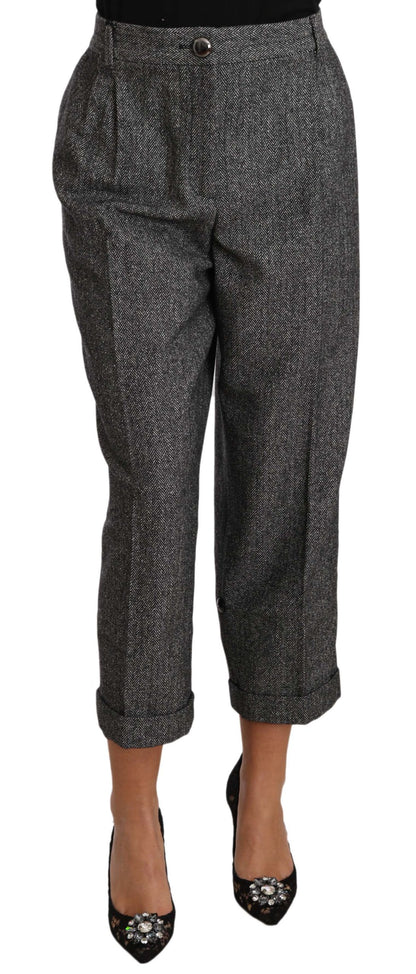 Pantalon court plissé Dolce & Gabbana en laine grise