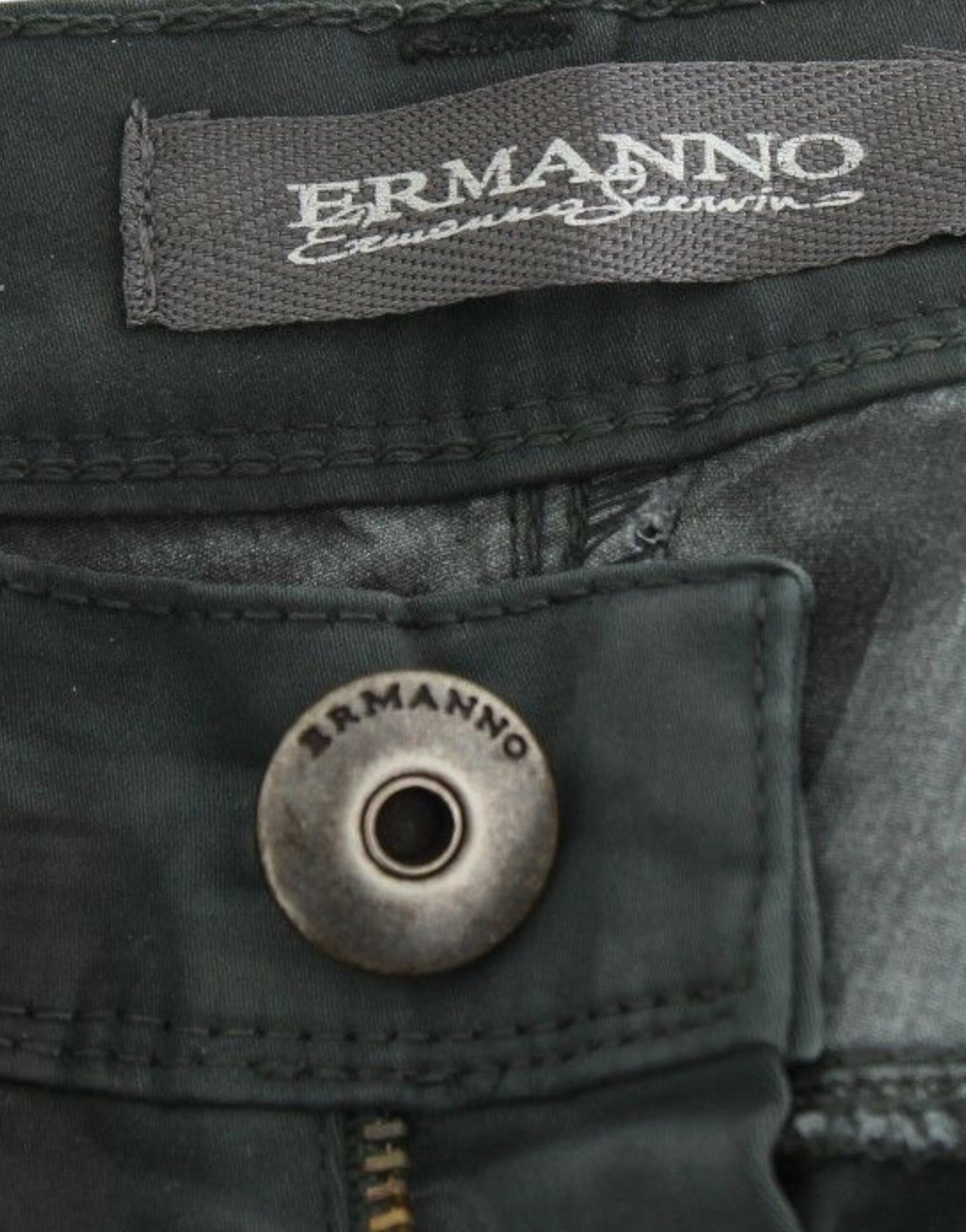 Ermanno Scervino Green Slim Jeans Denim Pants Straight Leg Stretch