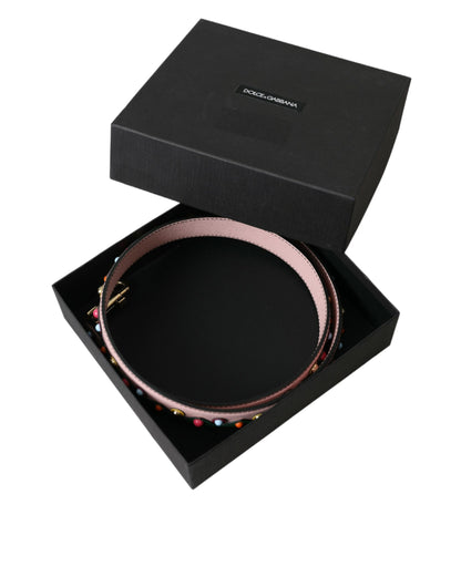 Bandoulière d'accessoire de sac à main en cuir rose Dolce & Gabbana