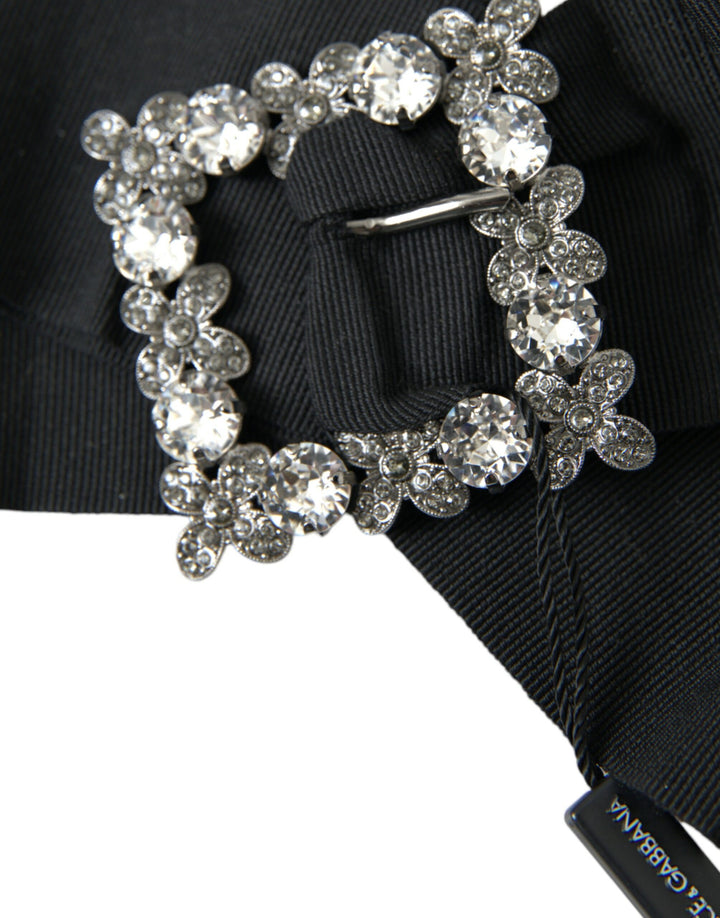 Barrette Dolce & Gabbana noire ornée de cristaux Swarovski