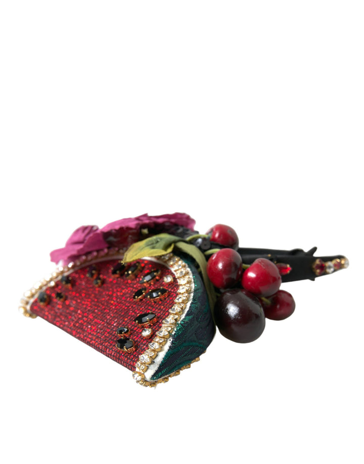 Serre-tête Diadème Déclaration en Cristal Cerise Pastèque Rouge Dolce & Gabbana