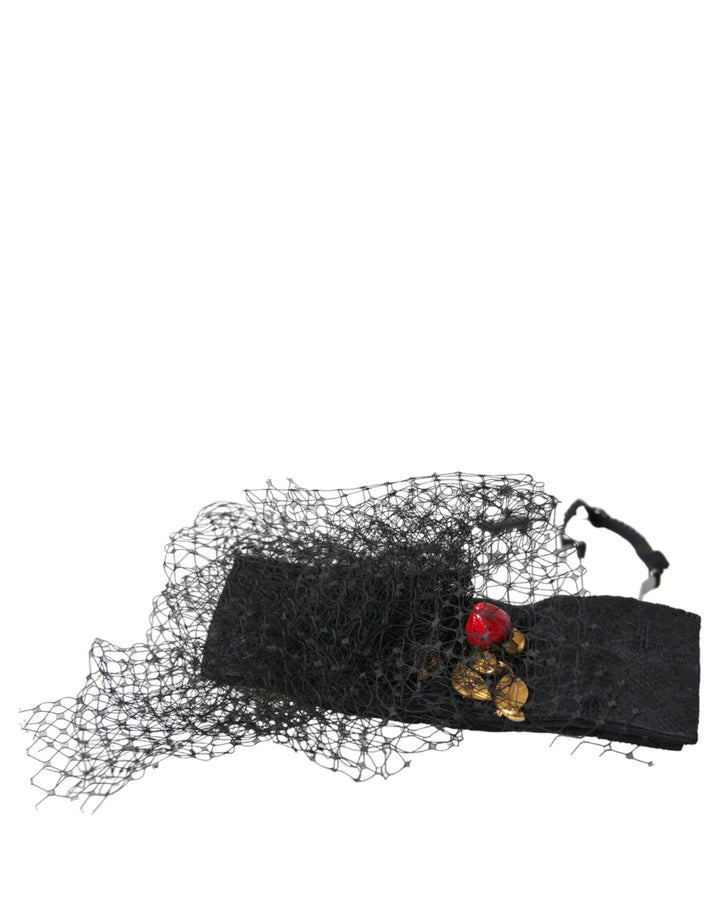 Serre-tête diadème Dolce & Gabbana en maille de cristal avec fraises noires