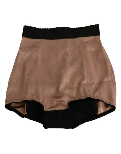 Short Dolce & Gabbana taille haute en soie beige