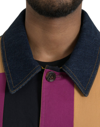Veste à col en coton patchwork multicolore Dolce & Gabbana