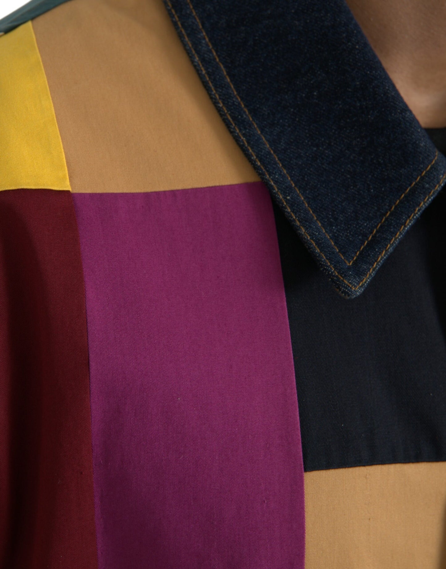 Veste à col en coton patchwork multicolore Dolce & Gabbana