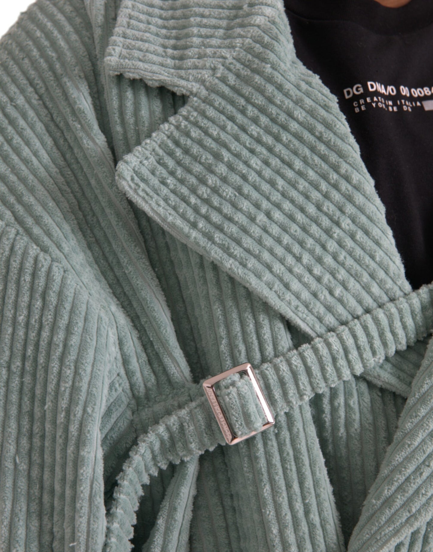 Veste en velours côtelé de coton bleu croisée Dolce & Gabbana