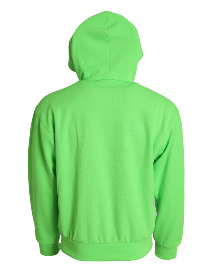 Sudadera con capucha y cremallera completa en verde neón de Dolce & Gabbana