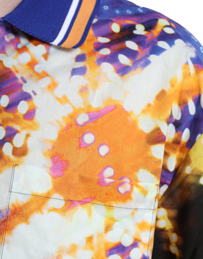 Camisa casual de algodón Dolce & Gabbana con estampado Luminarie multicolor