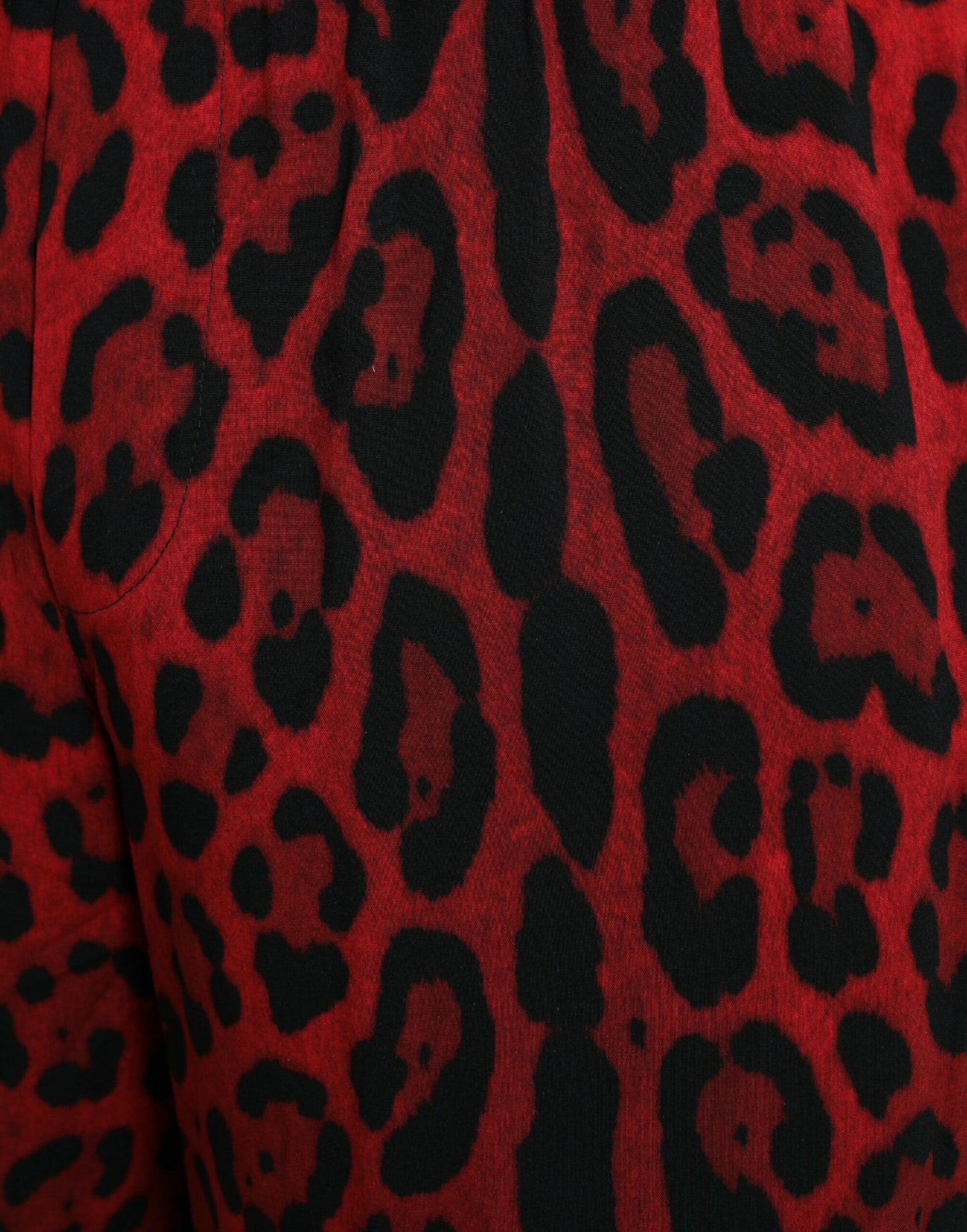 Shorts bermudas Dolce & Gabbana en viscose à imprimé léopard rouge