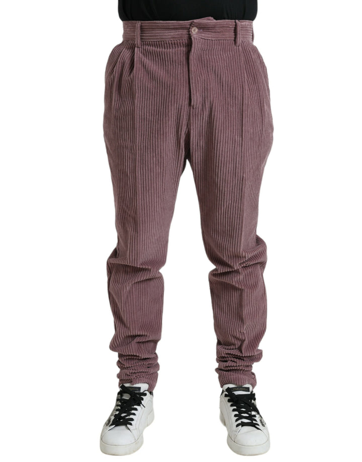 Pantalon slim Dolce & Gabbana en velours côtelé extensible de coton violet