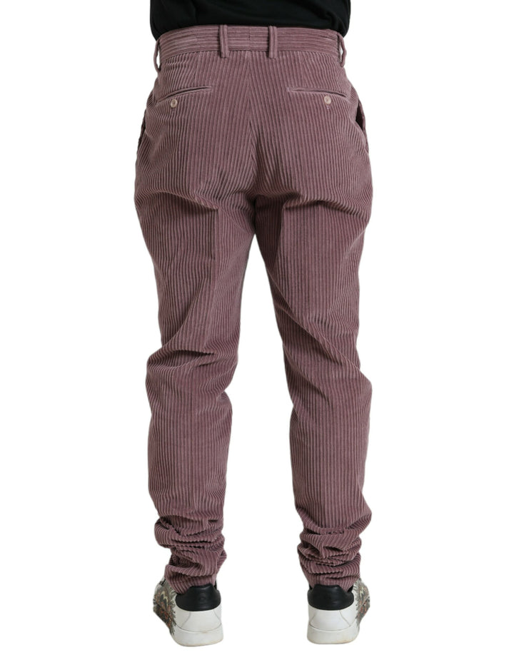 Pantalon slim Dolce & Gabbana en velours côtelé extensible de coton violet