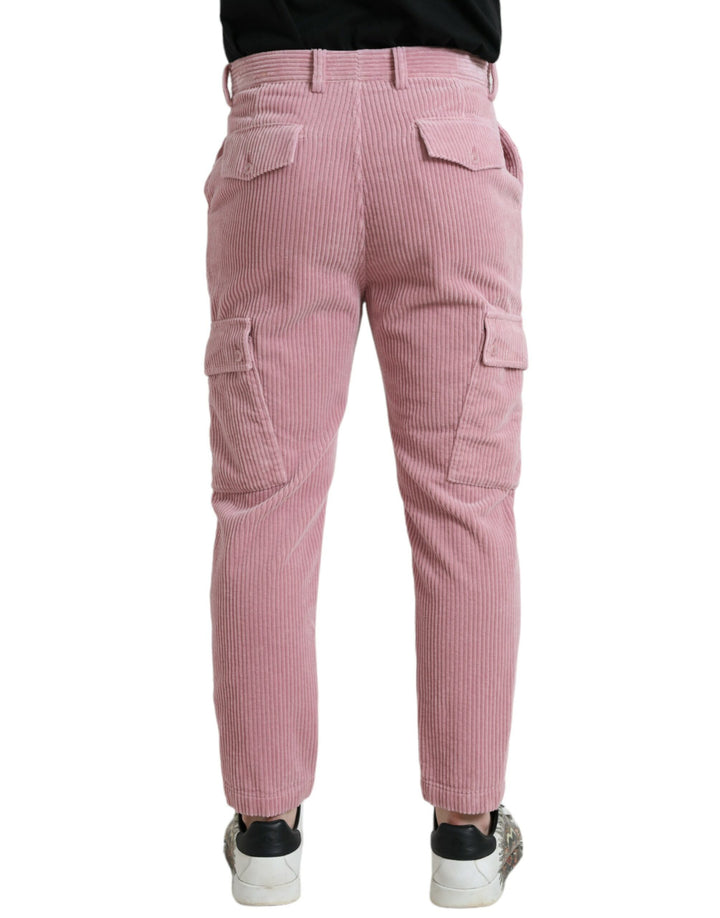 Jeans pitillo cargo de pana rosa de algodón elástico Dolce & Gabbana