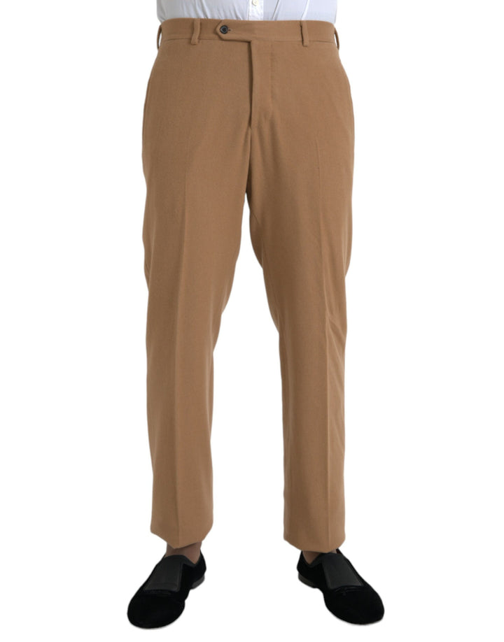 Pantalon habillé Prada en cachemire beige coupe droite pour homme