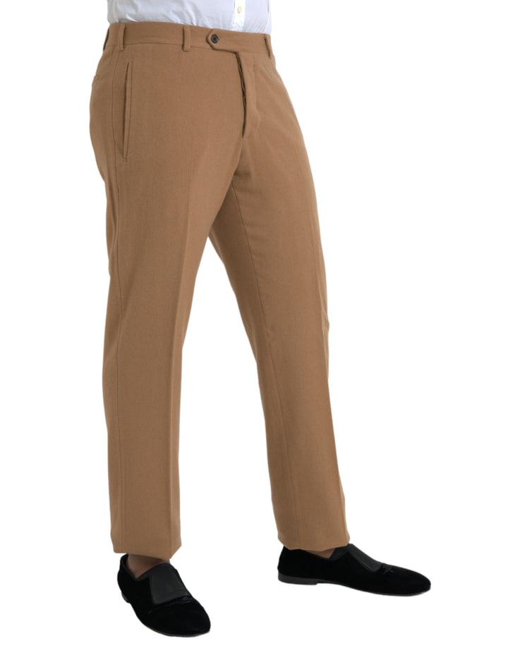 Pantalon habillé Prada en cachemire beige coupe droite pour homme