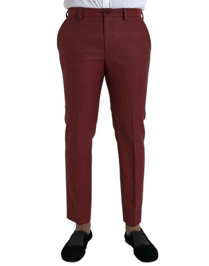 Pantalon de costume skinny pour homme Dolce & Gabbana en laine bordeaux