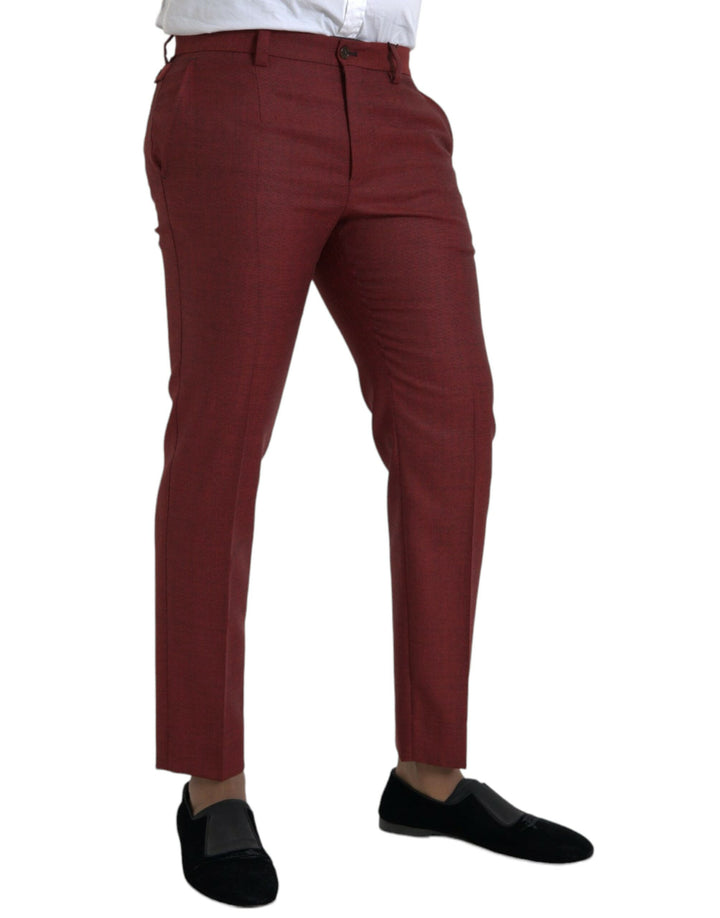 Pantalon de costume skinny pour homme Dolce & Gabbana en laine bordeaux