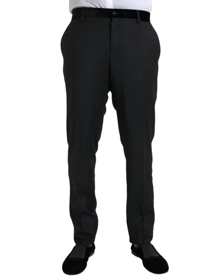 Pantalon de costume skinny pour homme en soie noire Dolce & Gabbana