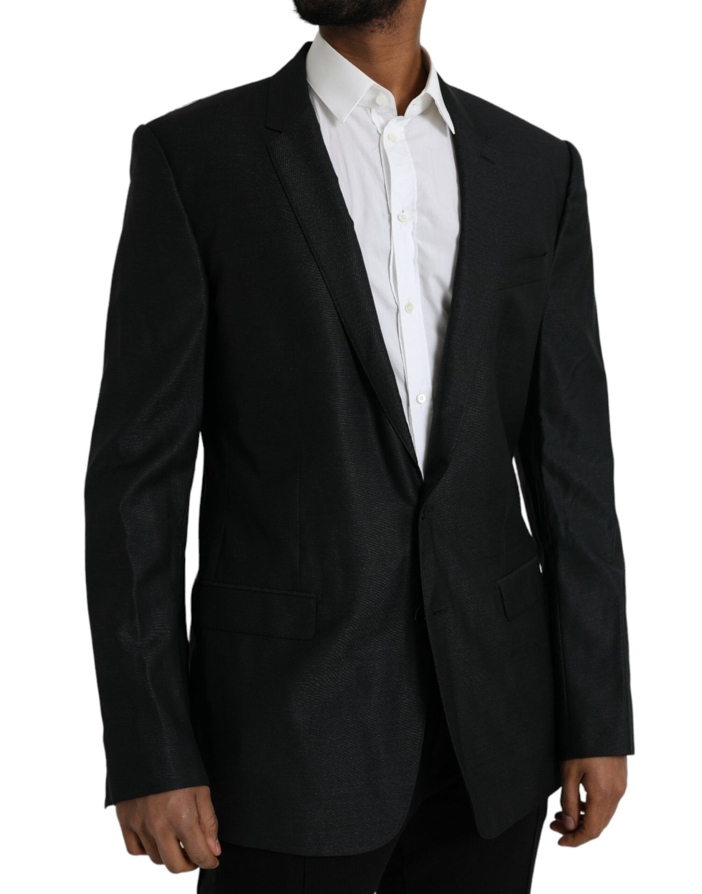 Veste Blazer Dolce & Gabbana Noir Laine Cranté Droit