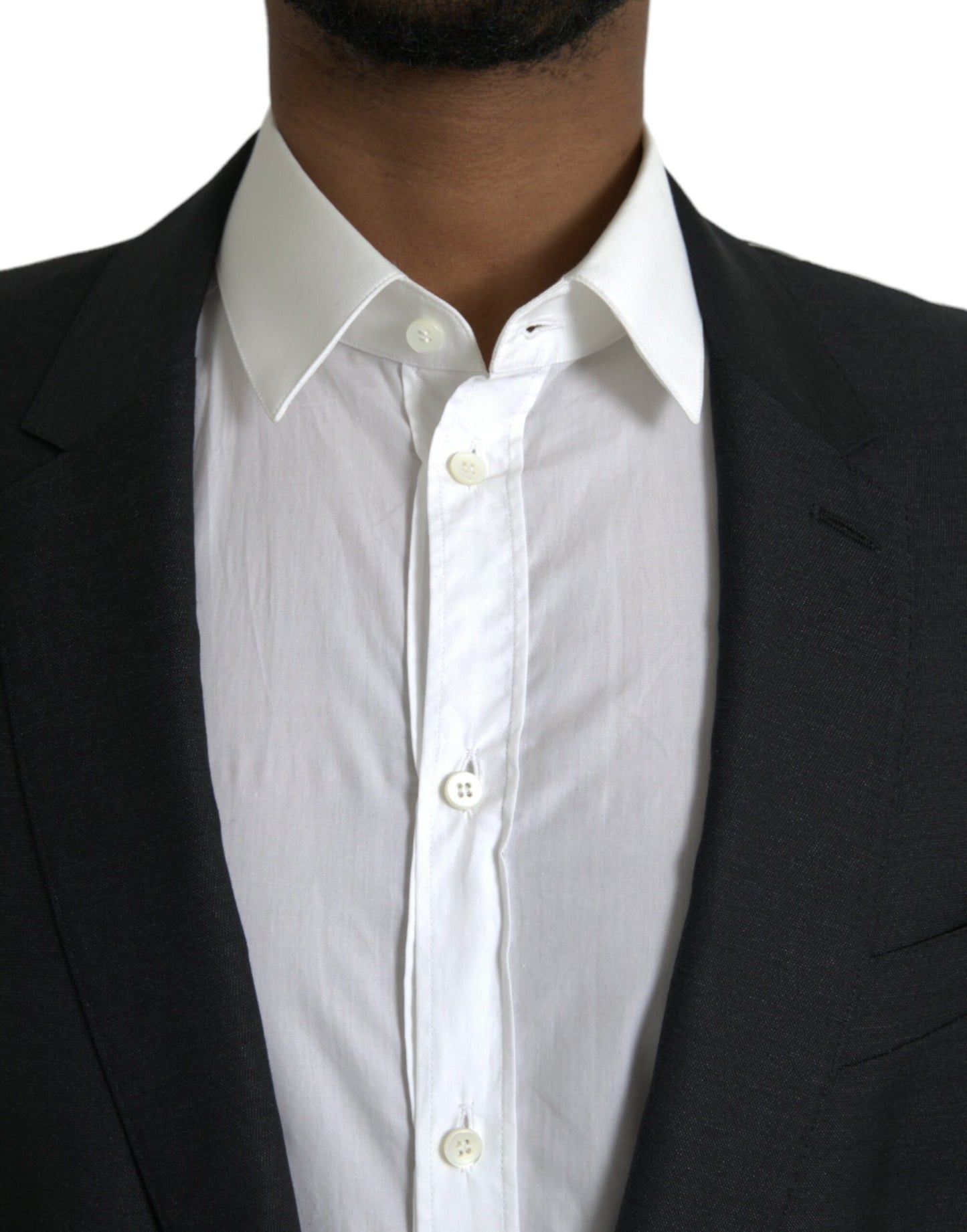 Veste Blazer Dolce & Gabbana Noir Laine Cranté Droit