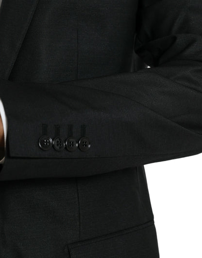 Veste Blazer Dolce & Gabbana Noir Laine Cranté Droit