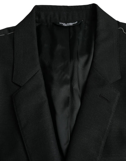 Veste Blazer Dolce & Gabbana Noir Laine Cranté Droit