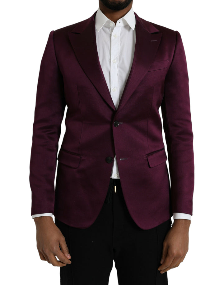 Blazer cruzado de seda color granate de Dolce & Gabbana