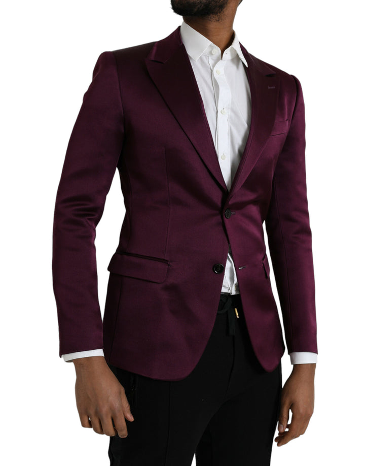 Blazer cruzado de seda color granate de Dolce & Gabbana