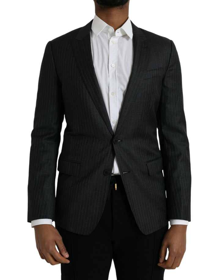 Chaqueta de Traje Negra a Rayas MARTINI de Dolce & Gabbana
