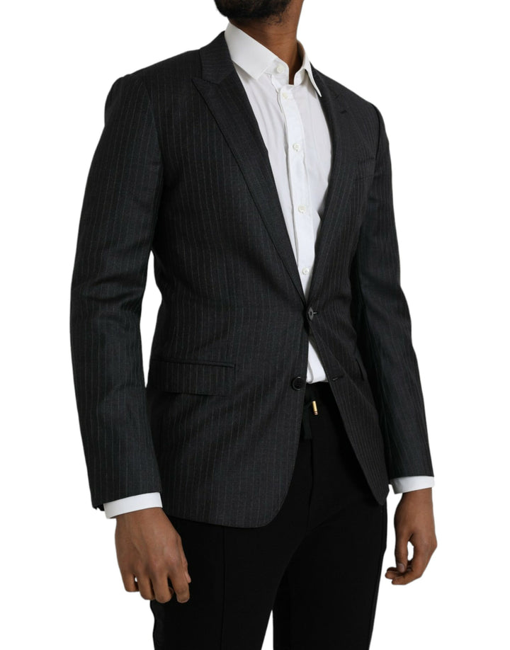 Chaqueta de Traje Negra a Rayas MARTINI de Dolce & Gabbana