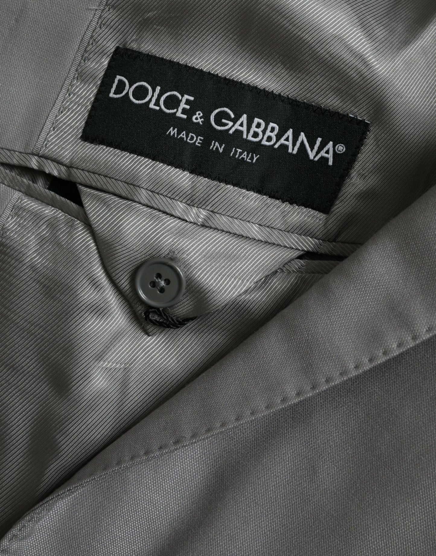 Manteau blazer Dolce & Gabbana gris en laine à revers cranté et simple boutonnage