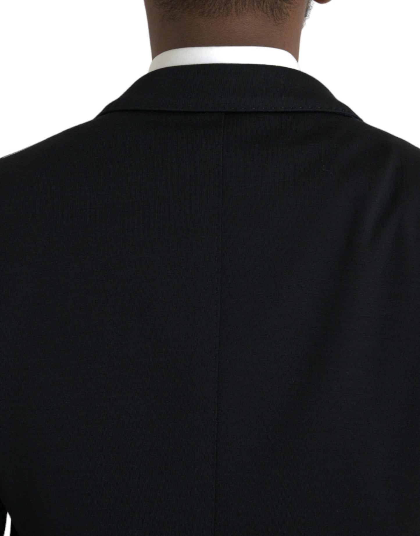 Blazer en laine noir à revers cranté et simple boutonnage Dolce & Gabbana