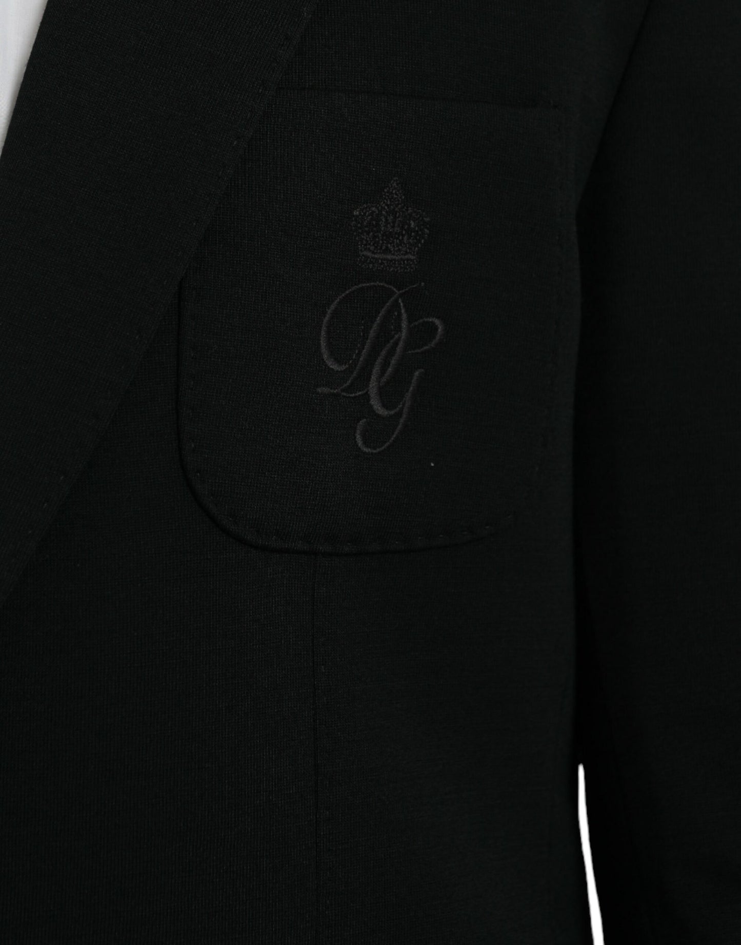 Blazer en laine noir à revers cranté et simple boutonnage Dolce & Gabbana